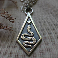 Asclepius, Greek mythology snake necklace in sterling silver
