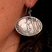 Autumn early morning, forest earrings in sterling silver