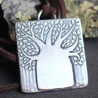 Baobab, tree of life necklace in sterling silver