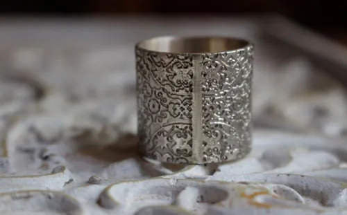 Baudelaire, romantic and symbolist spirit ring in sterling silver