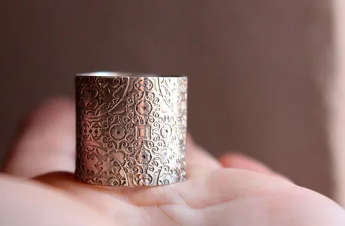 Baudelaire, romantic and symbolist spirit ring in sterling silver