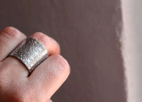 Baudelaire, romantic and symbolist spirit ring in sterling silver