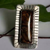 Be brave, encouragement ring in silver and Deschutes jasper