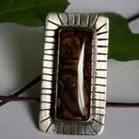 Be brave, encouragement ring in silver and Deschutes jasper