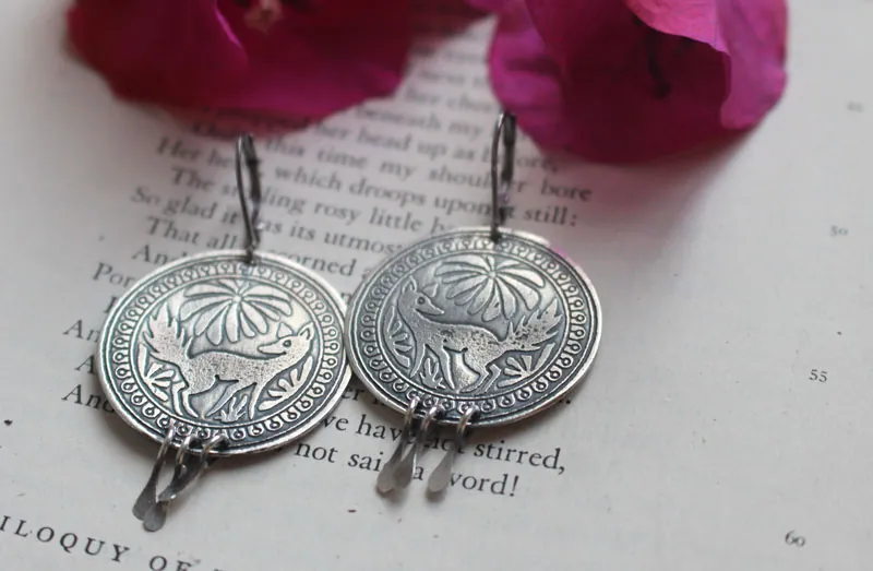 Bekuh, mexican dog earrings in sterling silver