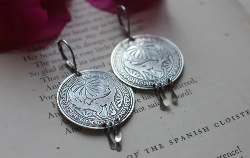 Bekuh, mexican dog earrings in sterling silver