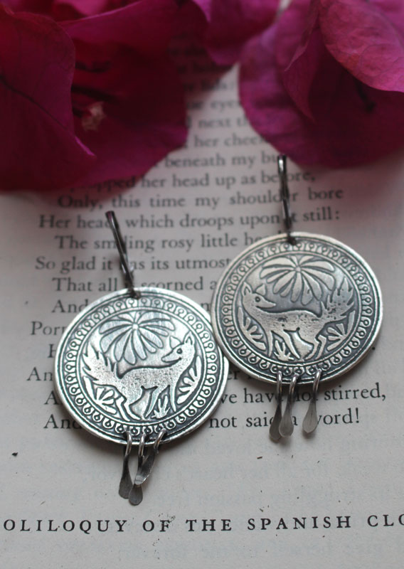 Bekuh, mexican dog earrings in sterling silver