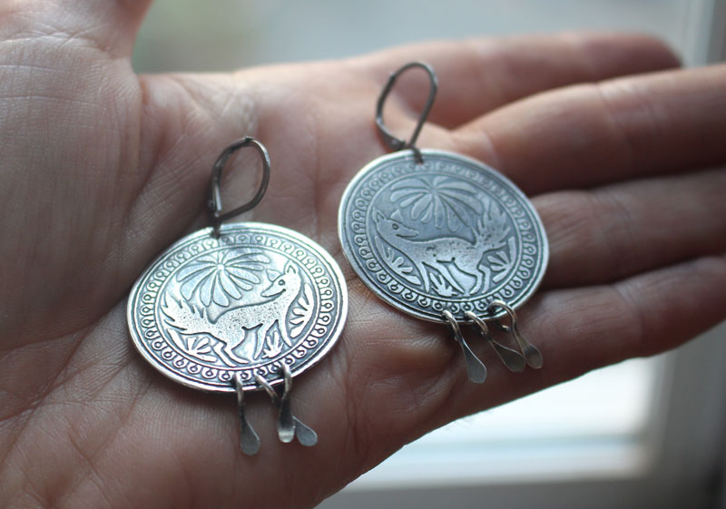 Bekuh, mexican dog earrings in sterling silver