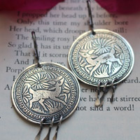 Bidxuin, mexican deer earrings in sterling silver