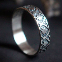 Bindweed, Medieval botanical ring in sterling silver