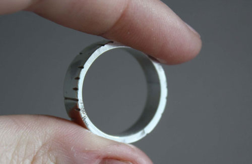 Birch, wisdom tree ring in sterling silver