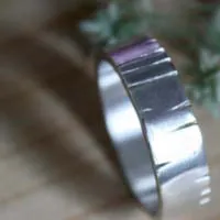 Birch, wisdom tree ring in sterling silver