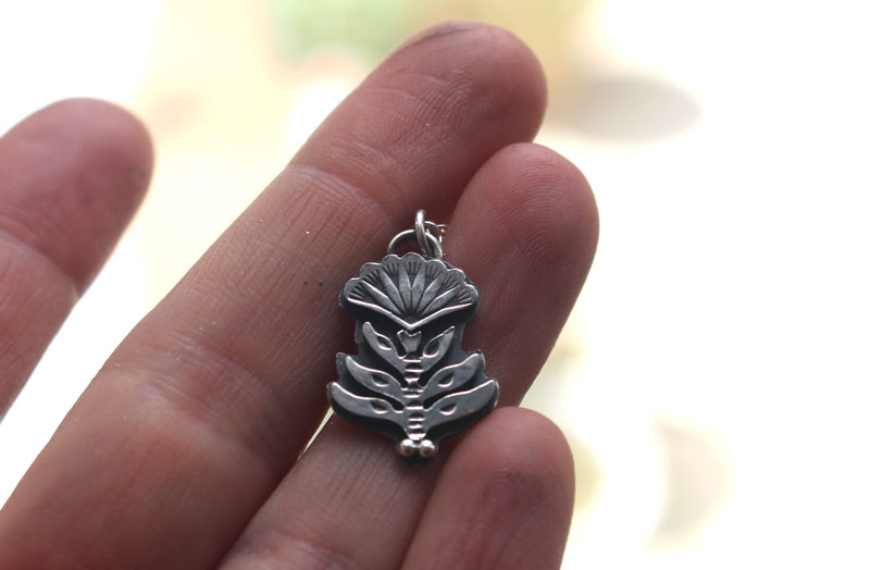 Blooming, Scaevola flower necklace in sterling silver