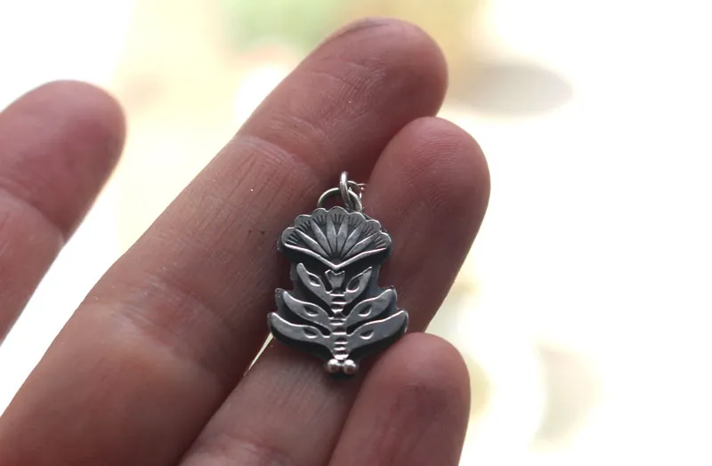 Blooming, Scaevola flower necklace in sterling silver