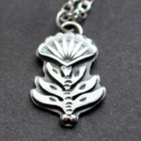 Blooming, Scaevola flower necklace in sterling silver