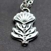 Blooming, Scaevola flower necklace in sterling silver