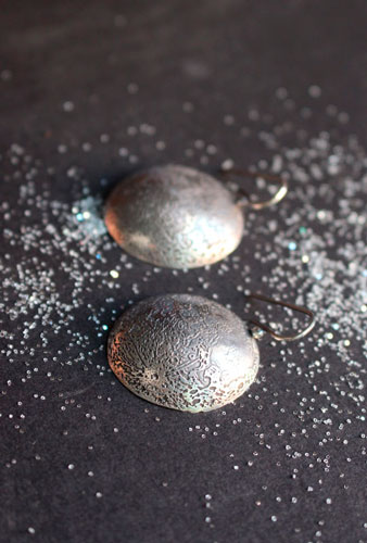 Blue moon, full moon earrings in sterling silver