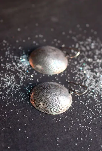 Blue moon, full moon earrings in sterling silver
