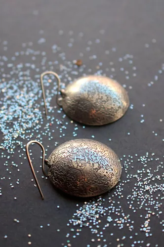 Blue moon, full moon earrings in sterling silver