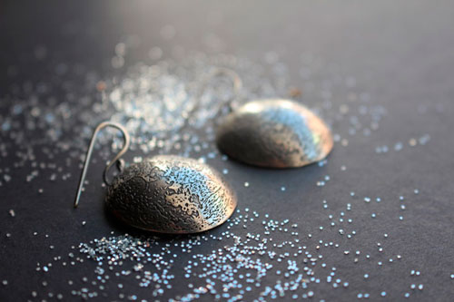 Blue moon, full moon earrings in sterling silver