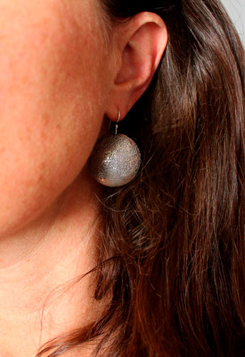 Blue moon, full moon earrings in sterling silver