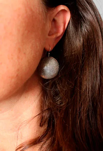Blue moon, full moon earrings in sterling silver