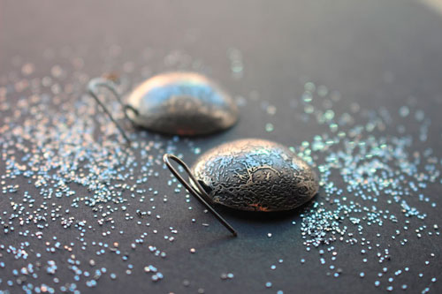 Blue moon, full moon earrings in sterling silver