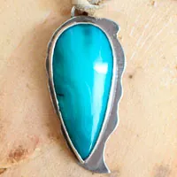 Blue pin, Atlantic coast necklace in silver and blue agate