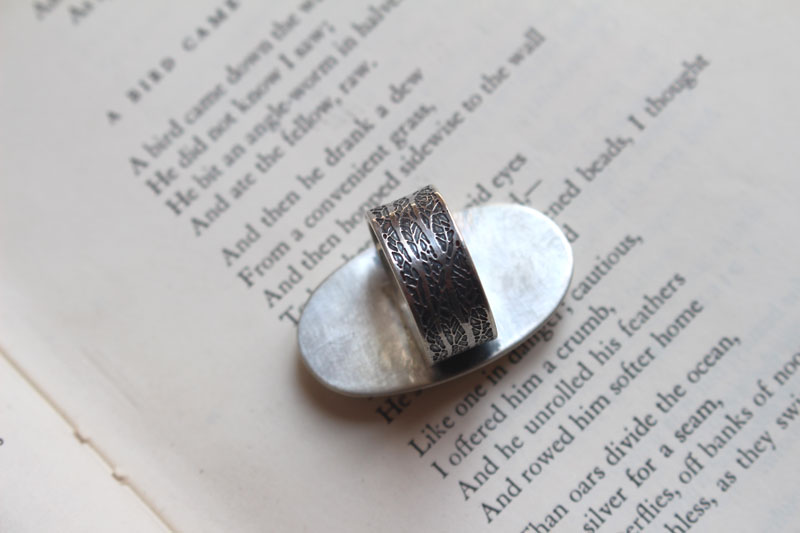 Breath of the earth, mother-earth ring in silver and bumblebee jasper