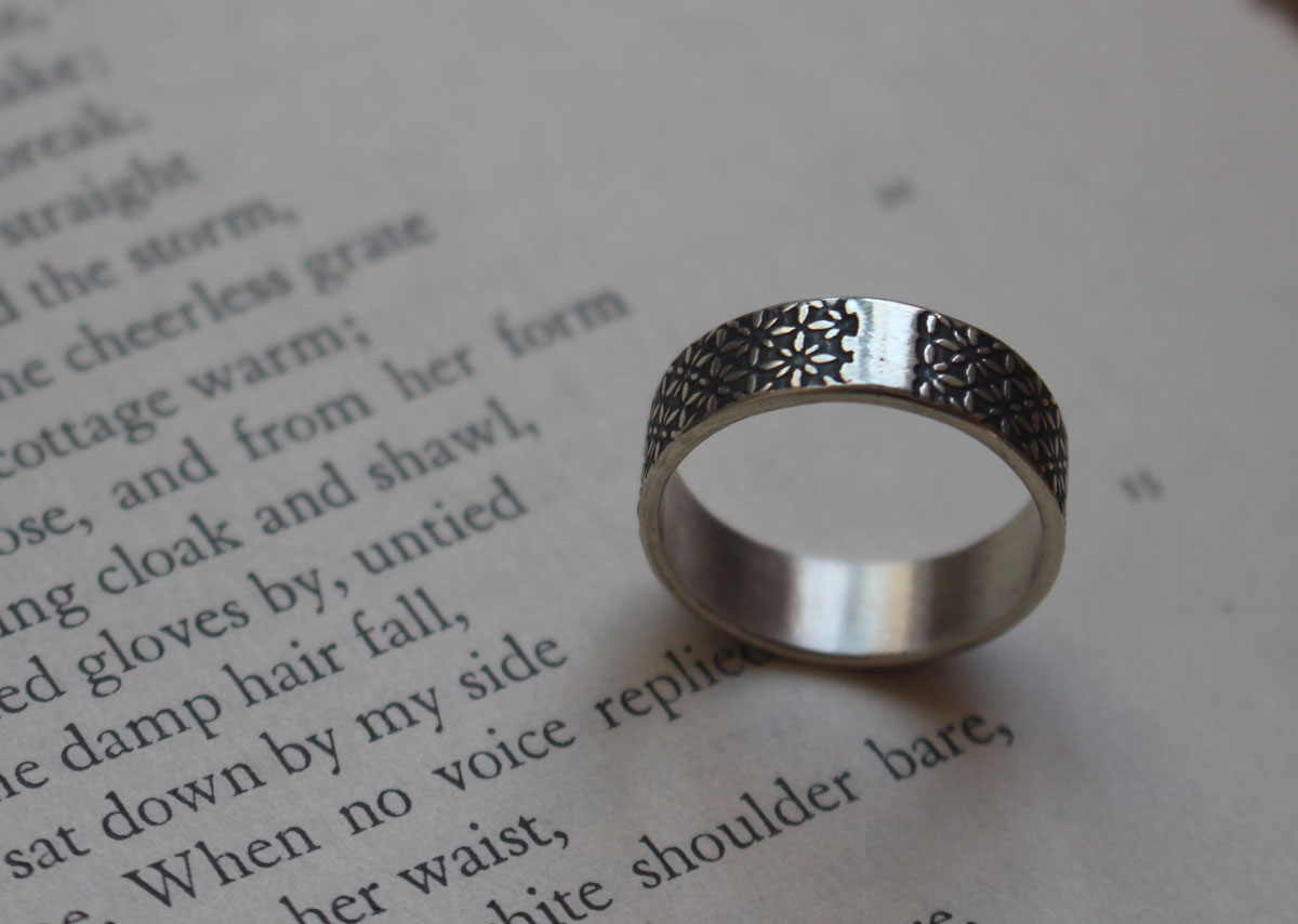 Brighter Than the Stars, night sky ring in silver