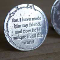 But I have made him my friend, the Little Prince quote cufflinks in sterling silver