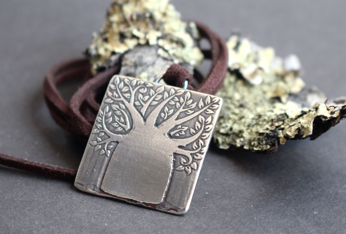 Baobab, tree of life necklace in sterling silver