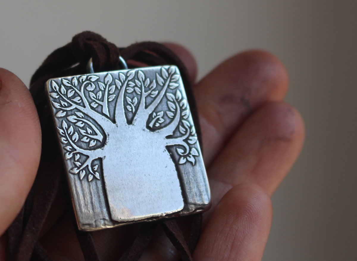 Baobab, tree of life necklace in sterling silver