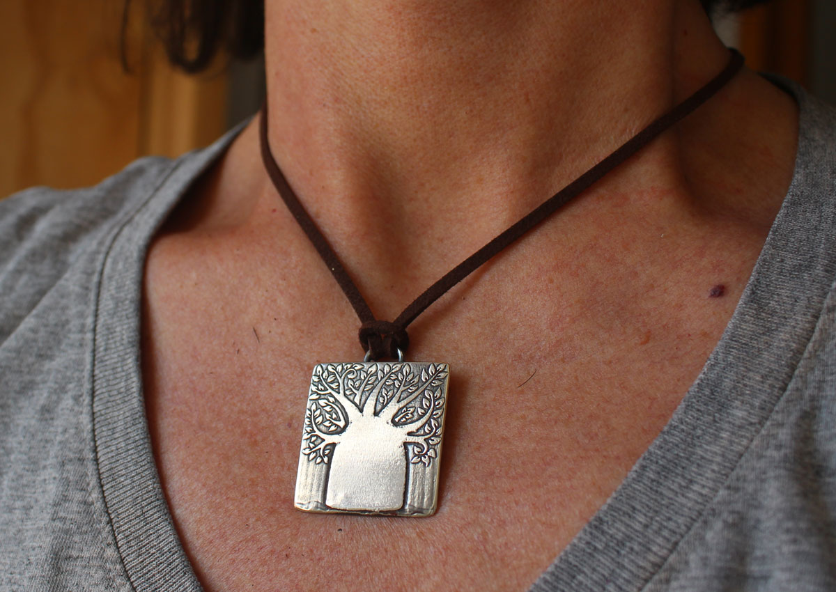 Baobab, tree of life necklace in sterling silver