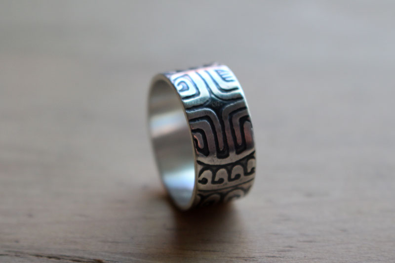 Big Marquesan, Polynesian ring in sterling silver