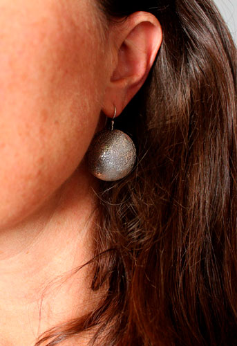 Blue moon, full moon earrings in sterling silver 