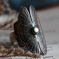 Butterfly lovers, Chinese legend ring in sterling silver