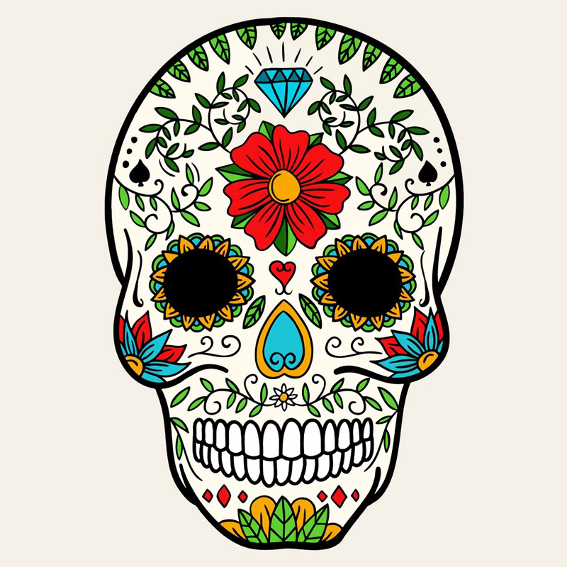 Calaca, Mexican skull earrings in sterling silver