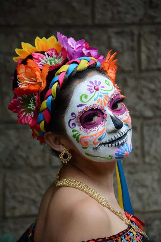 Catrina, Mexican skull earrings in sterling silver