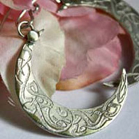 Celtic moon, Celt nocturnal star earrings in sterling silver