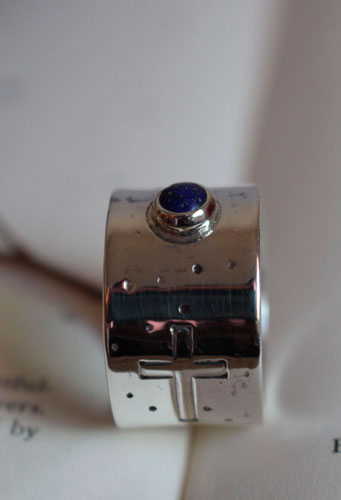 certainty, a faith ring in sterling silver and lapis lazuli