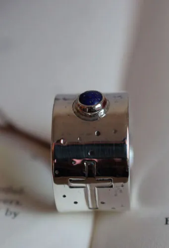 certainty, a faith ring in sterling silver and lapis lazuli