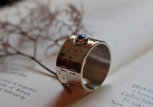 certainty, a faith ring in sterling silver and lapis lazuli