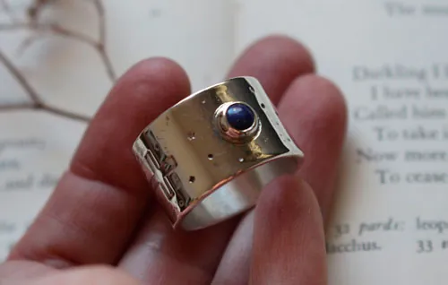 certainty, a faith ring in sterling silver and lapis lazuli