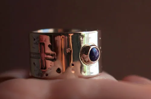 certainty, a faith ring in sterling silver and lapis lazuli