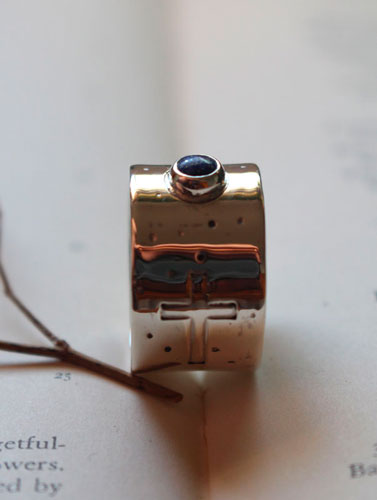 certainty, a faith ring in sterling silver and lapis lazuli