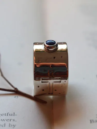 certainty, a faith ring in sterling silver and lapis lazuli