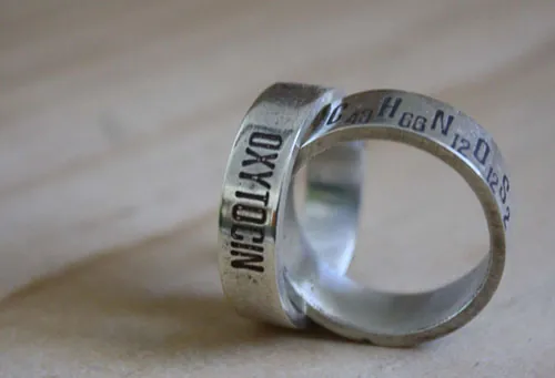 Chemistry of love, molecular formula of happiness ring in silver