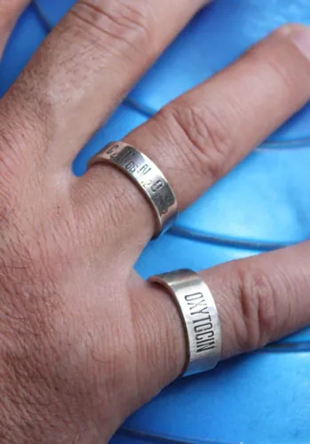 Chemistry of love, molecular formula of happiness ring in silver