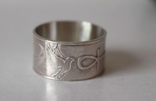 Conviction, personal symbols ring in sterling silver